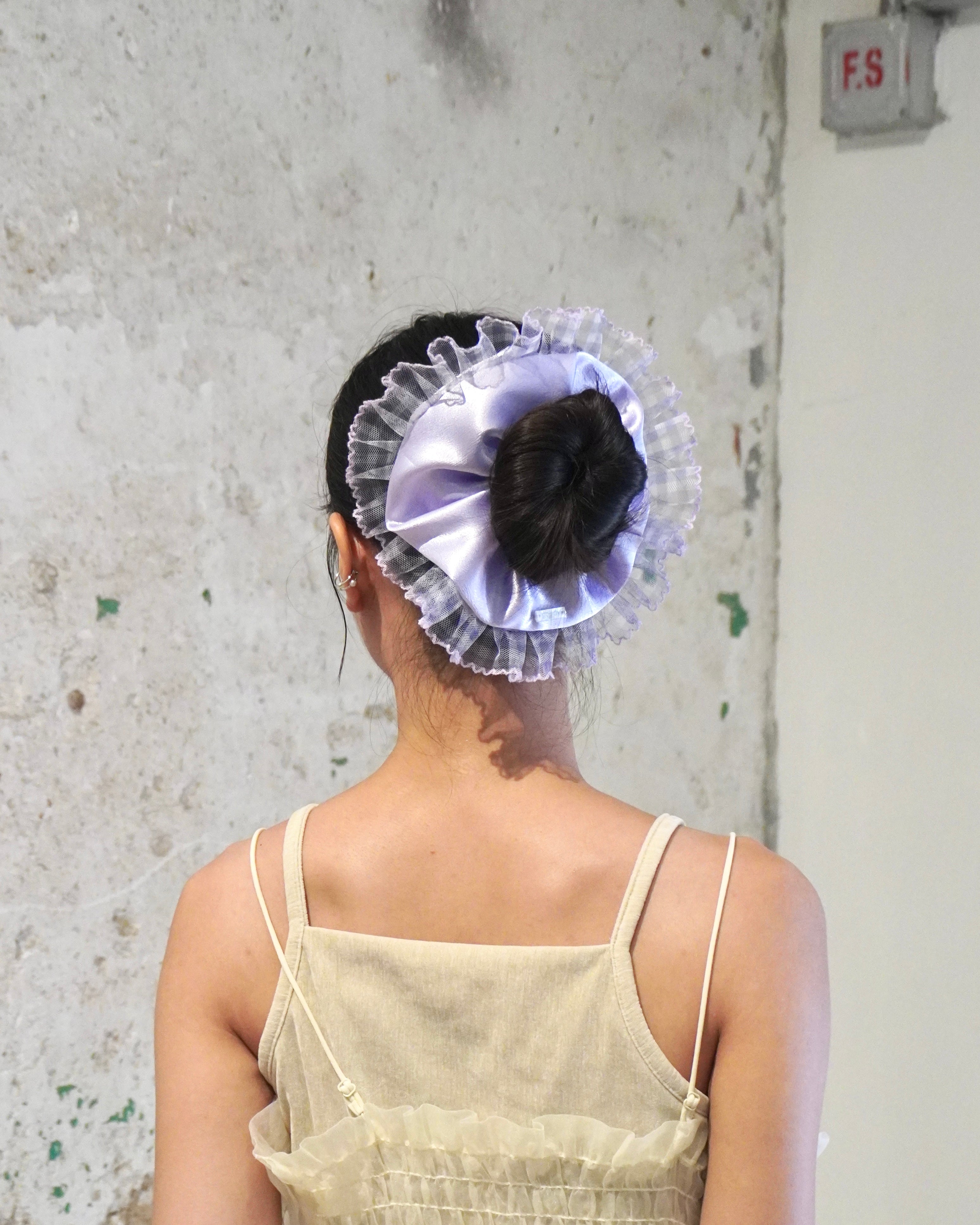 goody ラッフルレイヤー 藤ヘアゴム