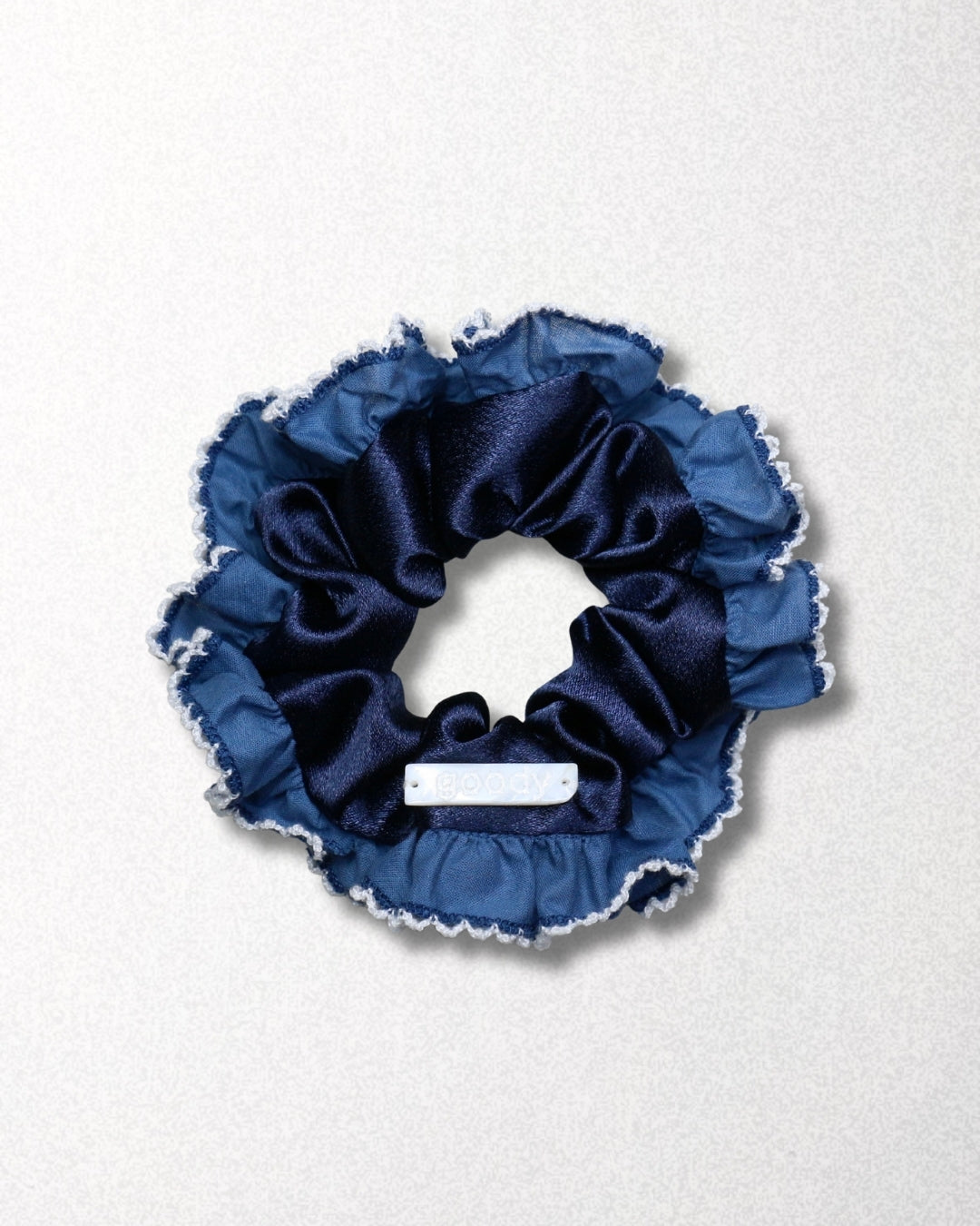 goody Ruffle Layer 深藍花邊髮圈