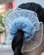 goody Ruffle Layer 藍天髮圈