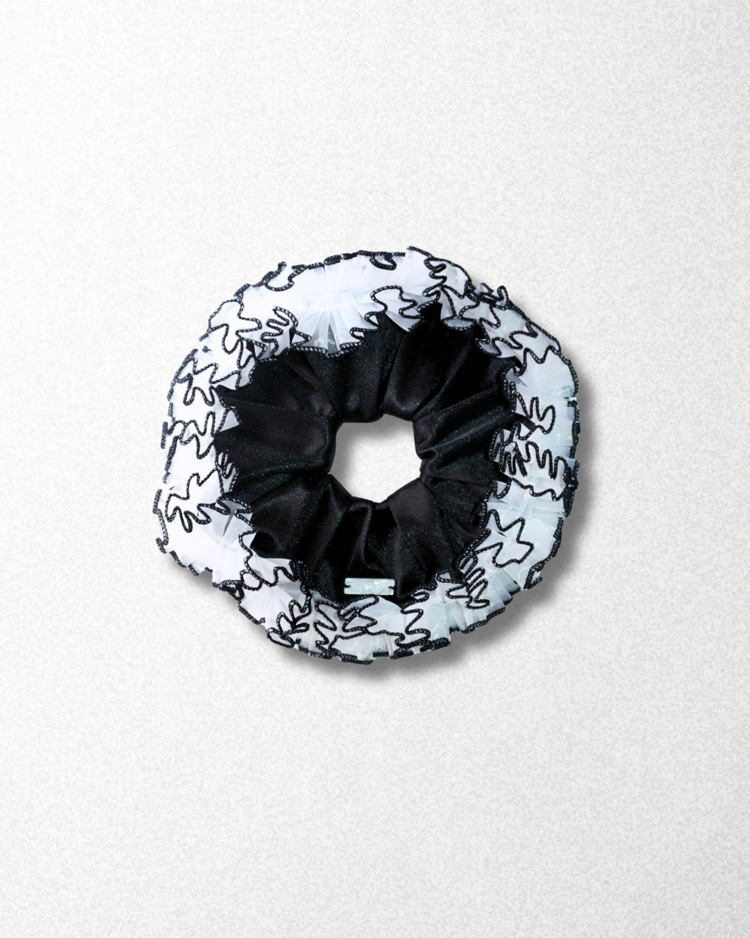 goody Ruffle Layer 黑白花邊髮圈
