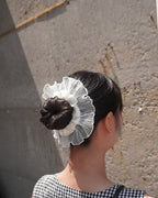 goody Ruffle Layer 白色花邊髮圈