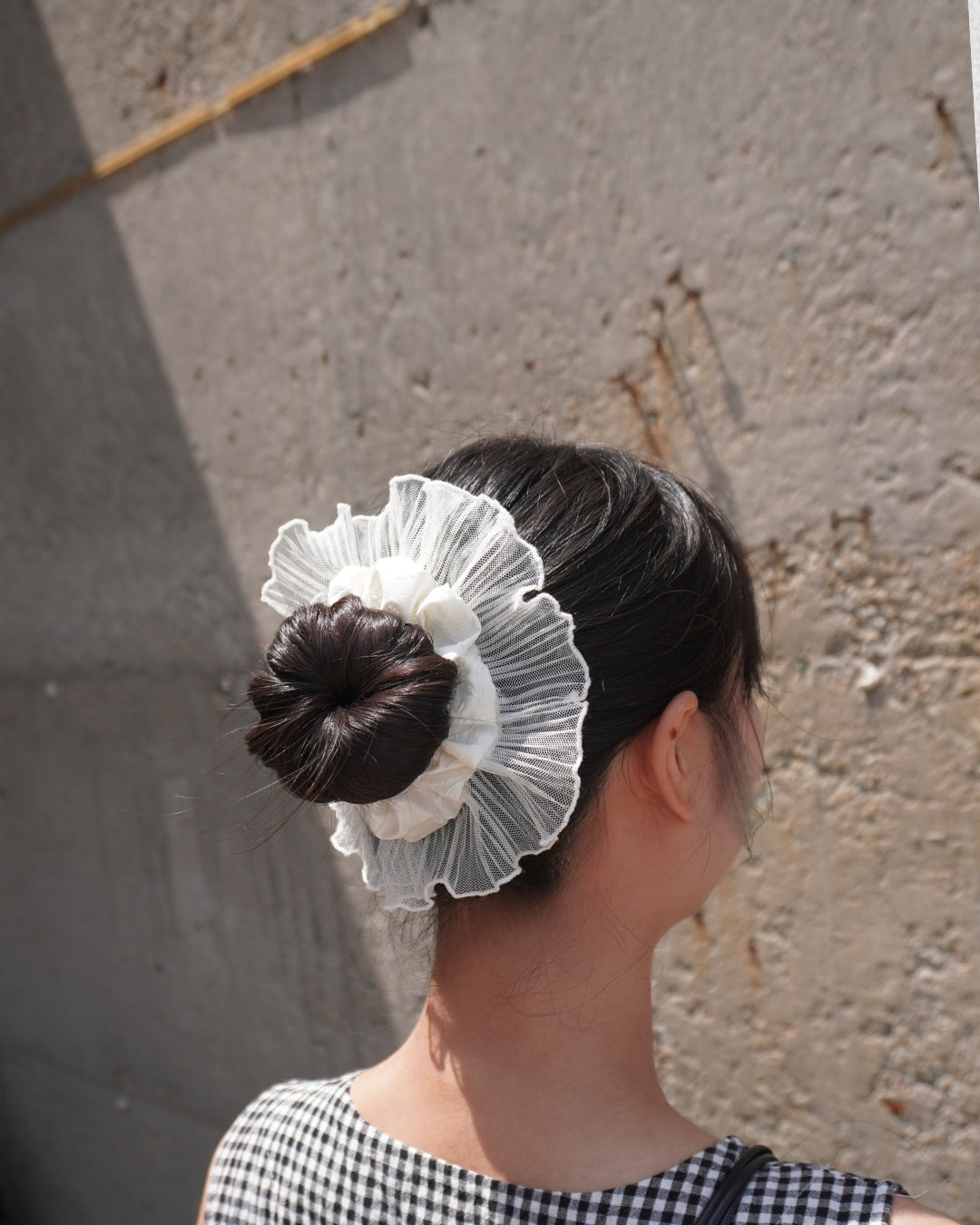 goody Ruffle Layer 白色花邊髮圈