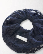 goody Ruffle Layer Black Music Note Scarf Scrunchie